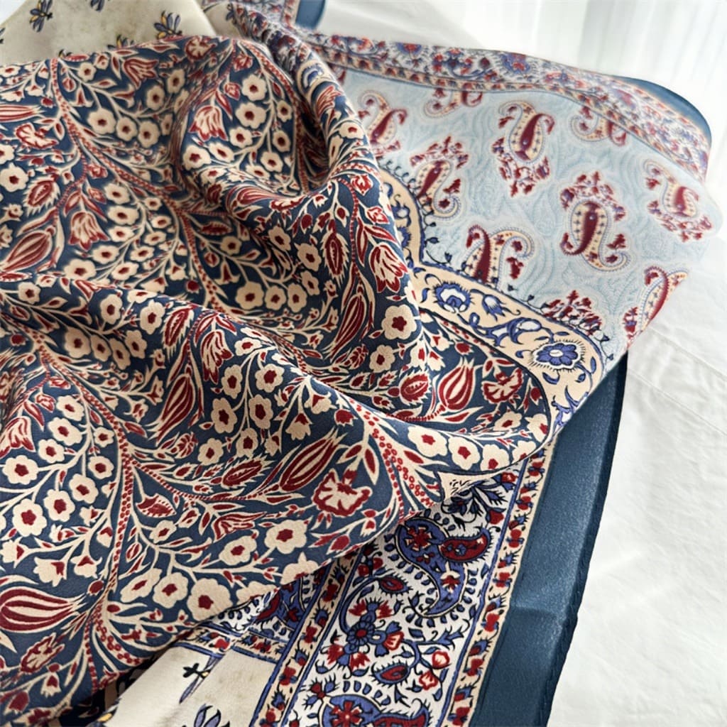 MaraSilk Pure Mulberry Silk Scarf - Square Double Crepe MS246