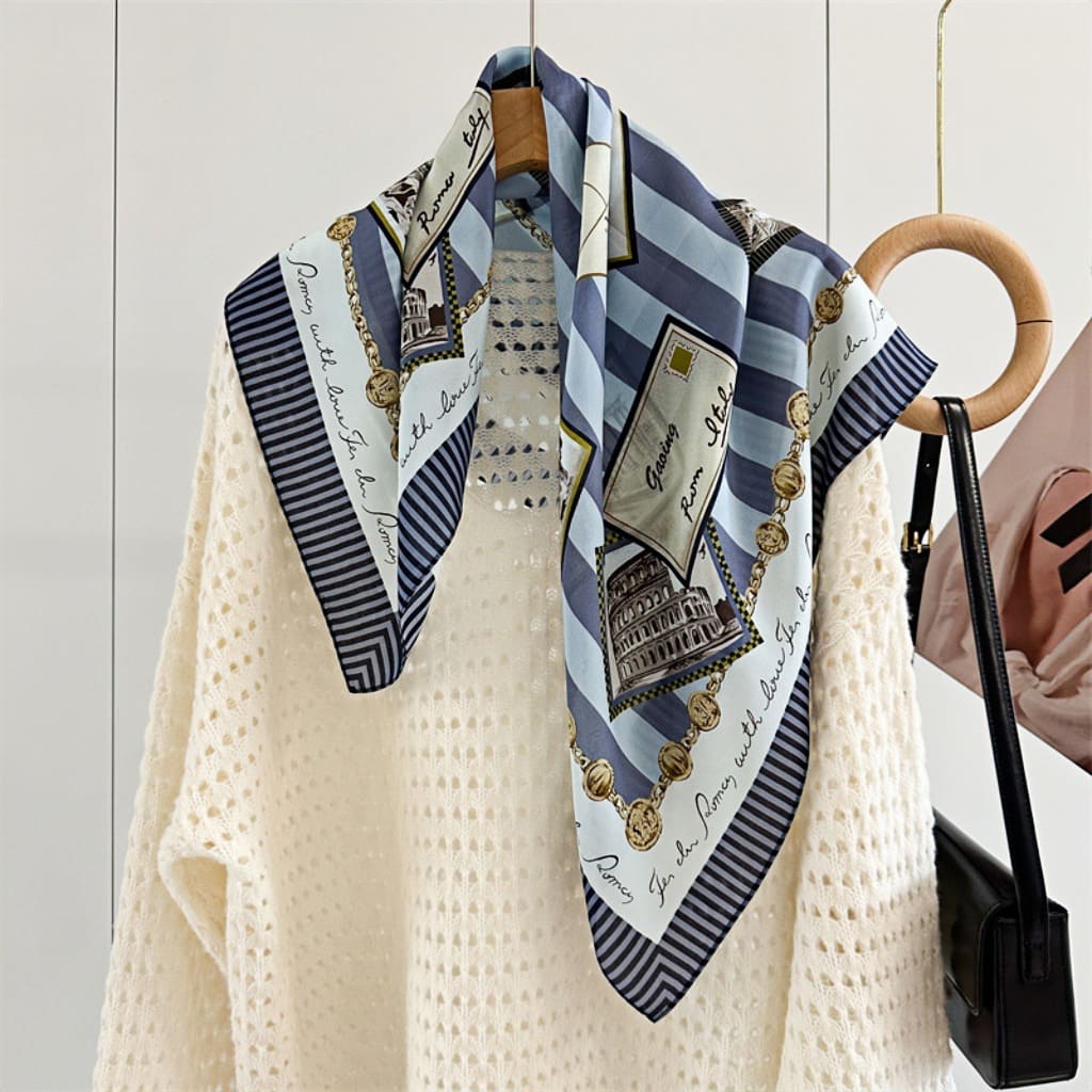 MaraSilk Pure Mulberry Silk Scarf - Square Double Crepe MS249