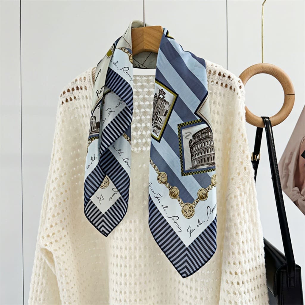 MaraSilk Pure Mulberry Silk Scarf - Square Double Crepe MS249