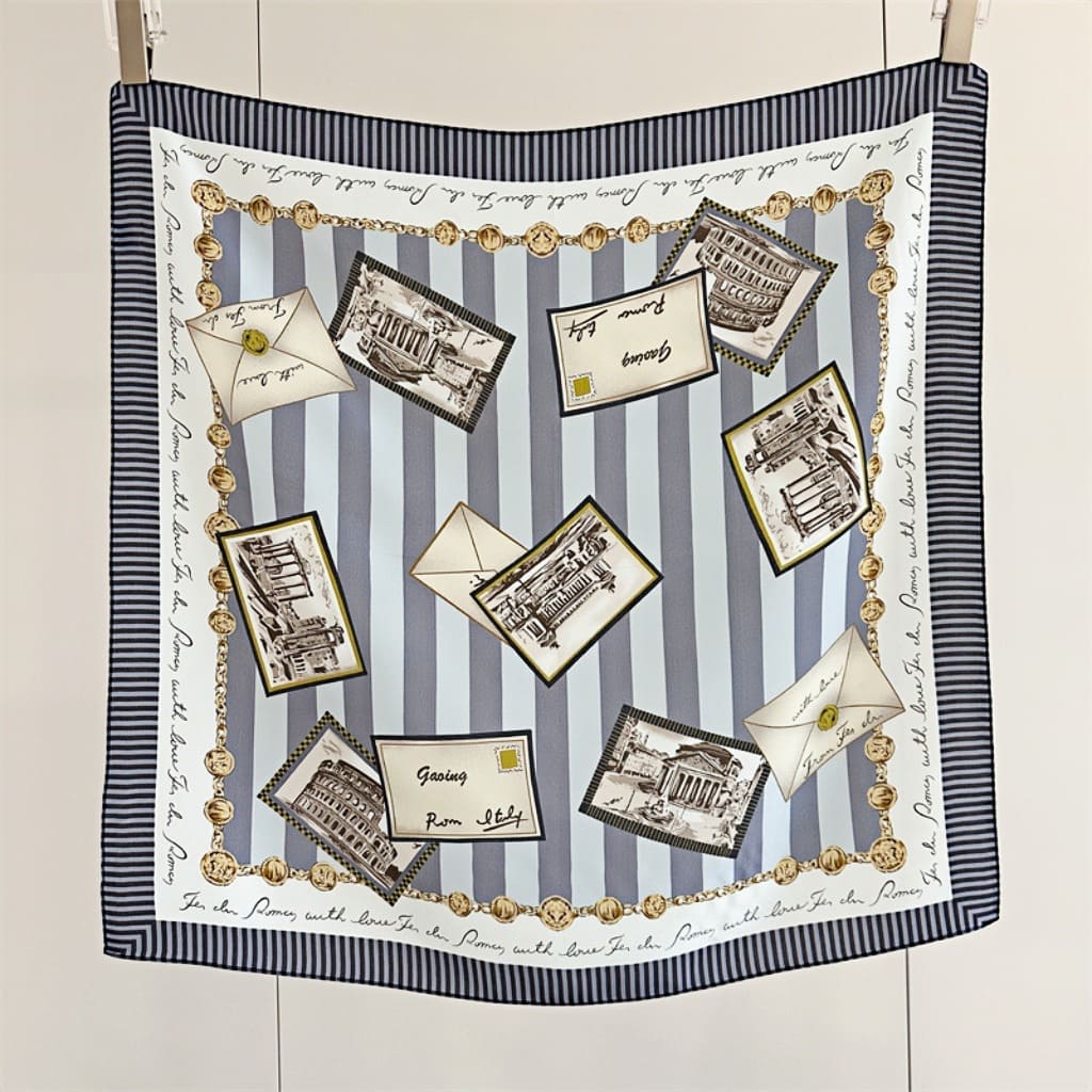 MaraSilk Pure Mulberry Silk Scarf - Square Double Crepe MS249