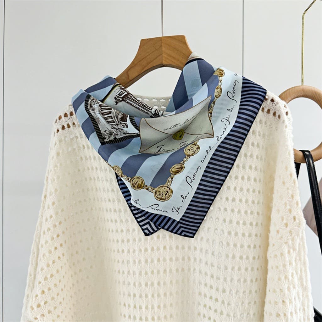 MaraSilk Pure Mulberry Silk Scarf - Square Double Crepe MS249