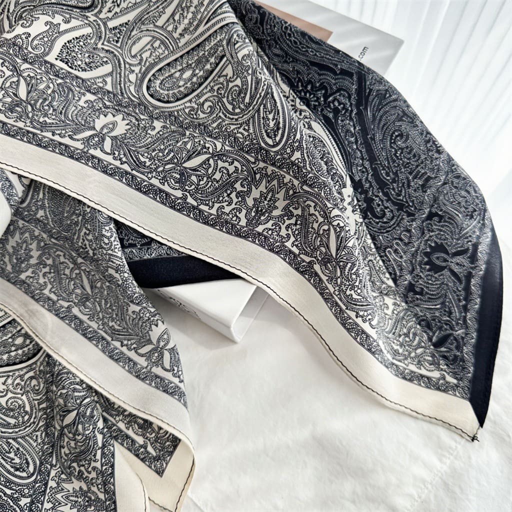 MaraSilk Pure Mulberry Silk Scarf - Square Double Crepe MS252