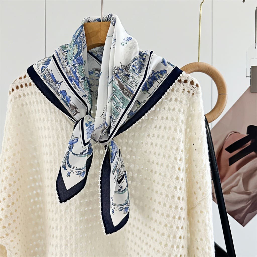 MaraSilk Pure Mulberry Silk Scarf - Square Double Crepe MS253 25" x 25" MS25301