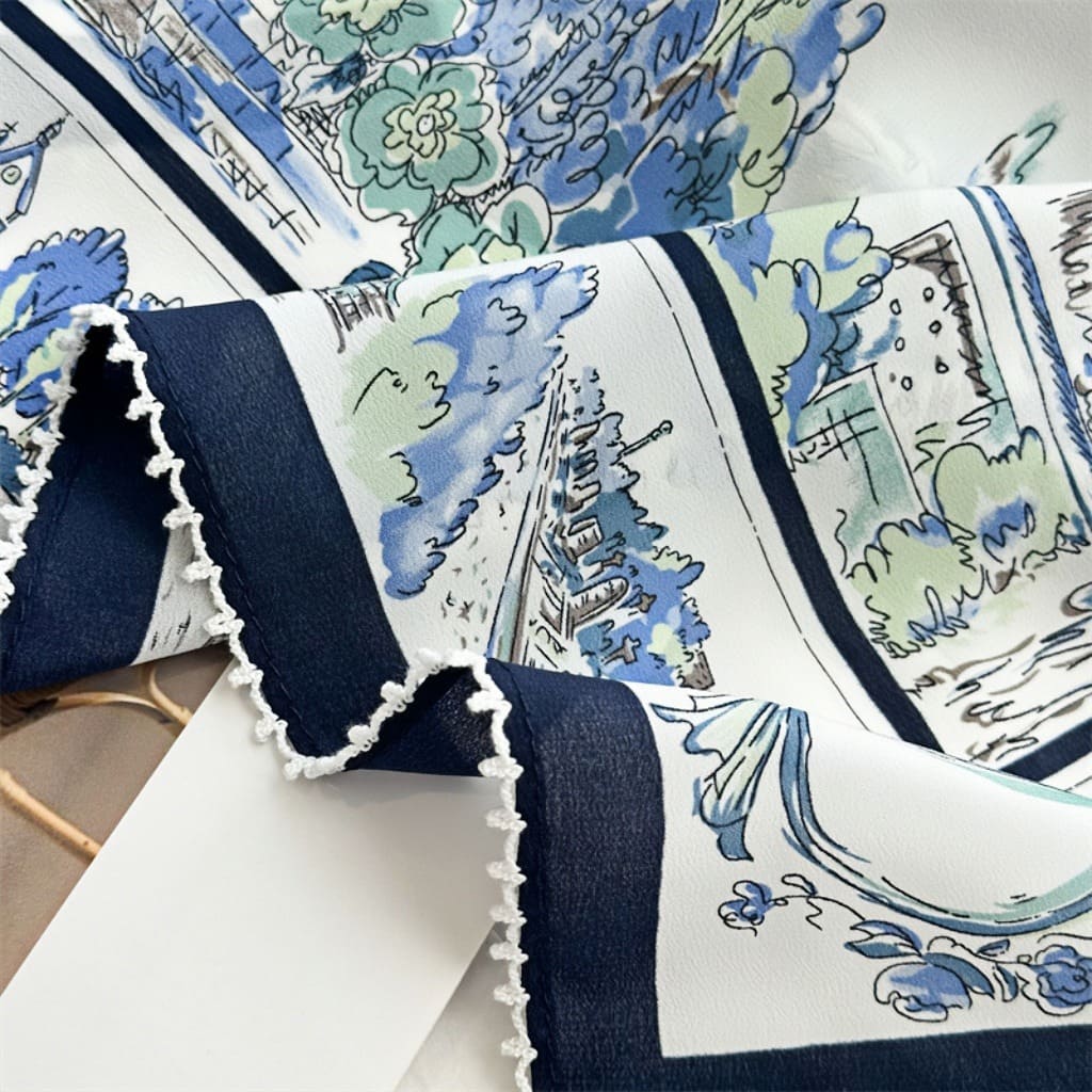 MaraSilk Pure Mulberry Silk Scarf - Square Double Crepe MS253