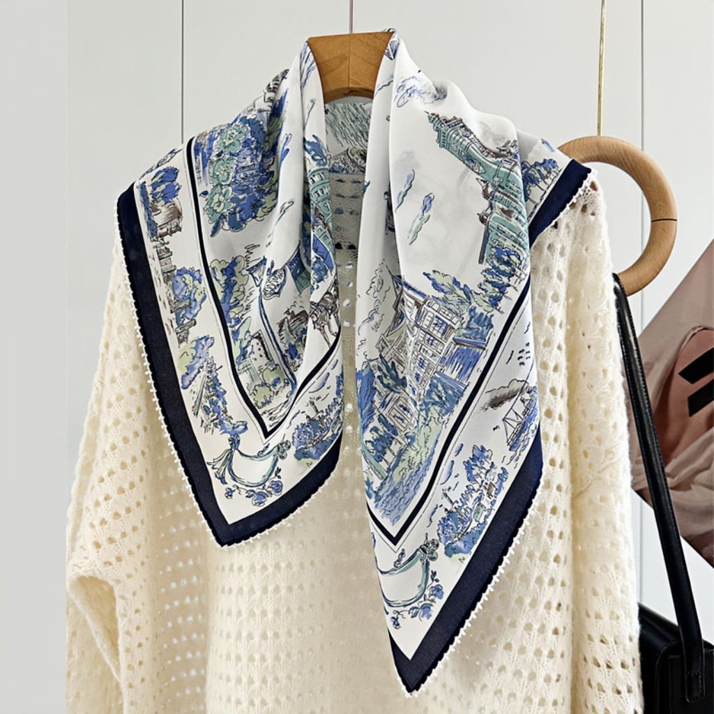 MaraSilk Pure Mulberry Silk Scarf - Square Double Crepe MS253