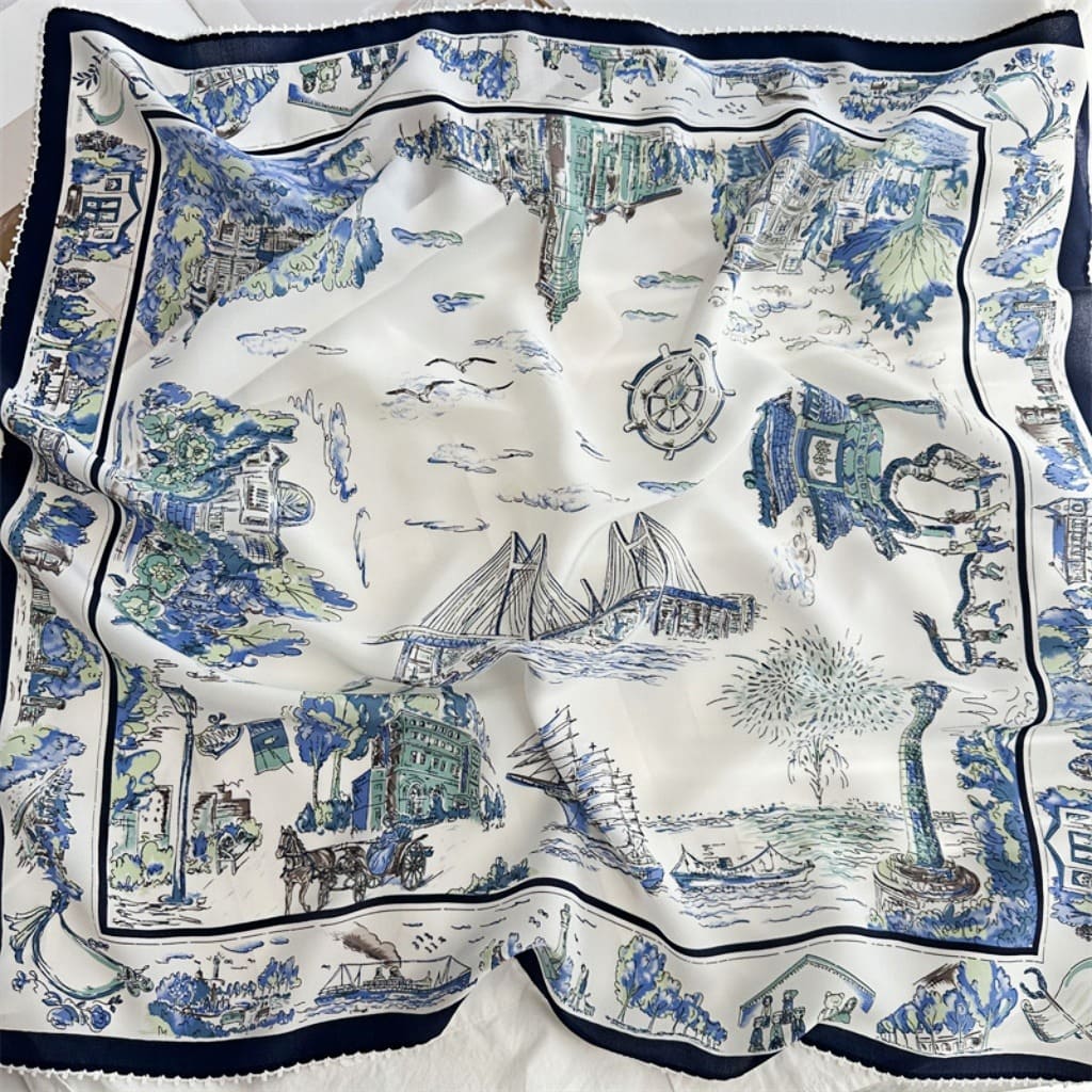 MaraSilk Pure Mulberry Silk Scarf - Square Double Crepe MS253