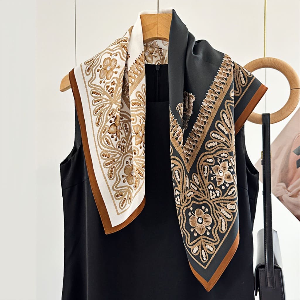 MaraSilk Pure Mulberry Silk Scarf - Square Double Crepe MS254