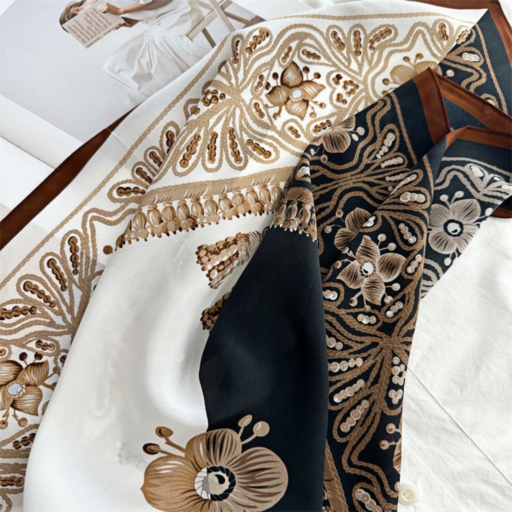 MaraSilk Pure Mulberry Silk Scarf - Square Double Crepe MS254