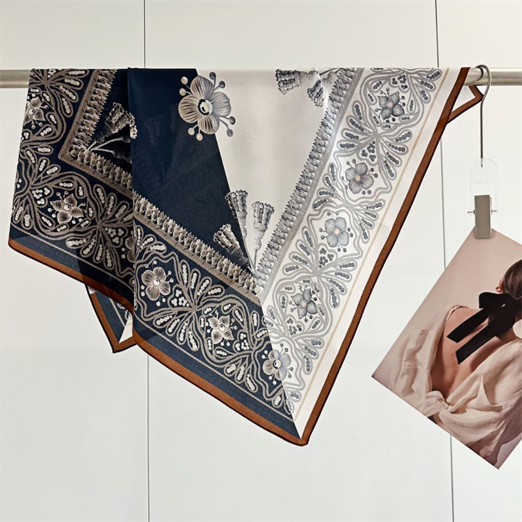 MaraSilk Pure Mulberry Silk Scarf - Square Double Crepe MS254