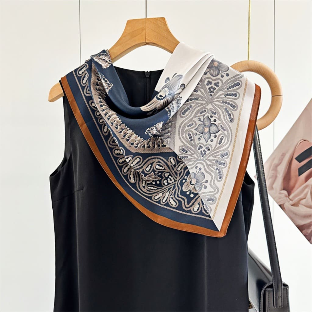 MaraSilk Pure Mulberry Silk Scarf - Square Double Crepe MS254