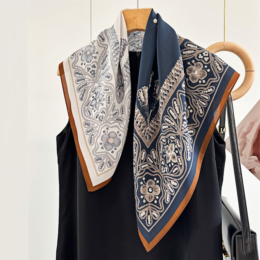 MaraSilk Pure Mulberry Silk Scarf - Square Double Crepe MS254