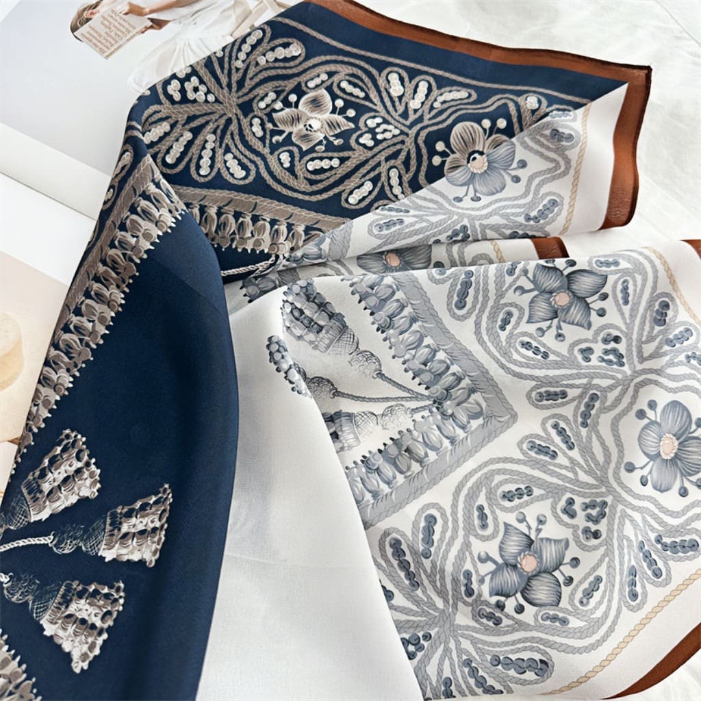 MaraSilk Pure Mulberry Silk Scarf - Square Double Crepe MS254