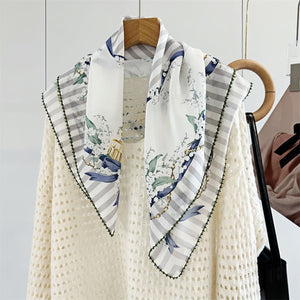 MaraSilk Pure Mulberry Silk Scarf - Square Double Crepe MS255