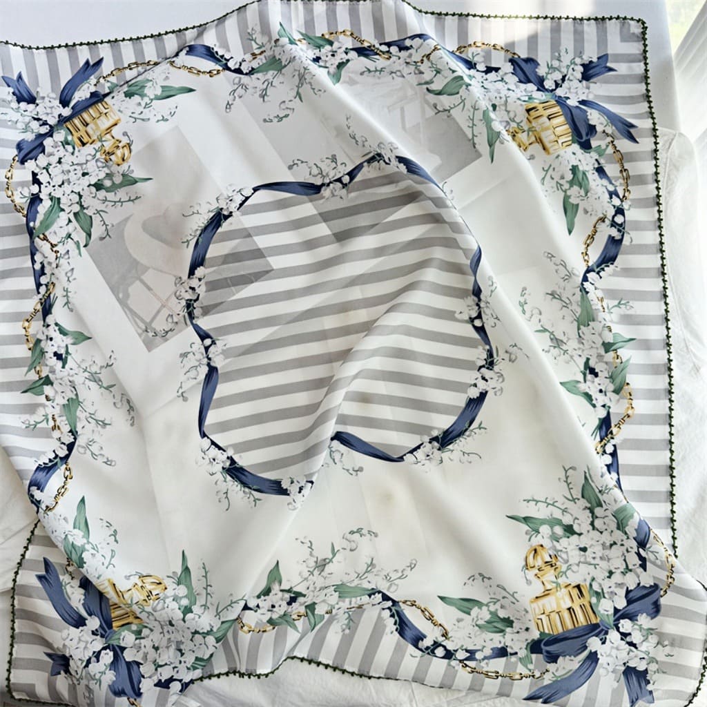 MaraSilk Pure Mulberry Silk Scarf - Square Double Crepe MS255