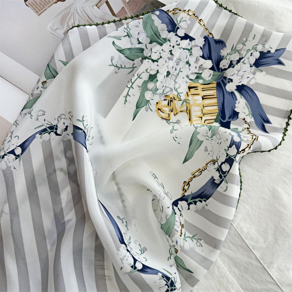 MaraSilk Pure Mulberry Silk Scarf - Square Double Crepe MS255