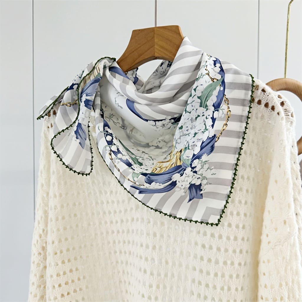 MaraSilk Pure Mulberry Silk Scarf - Square Double Crepe MS255