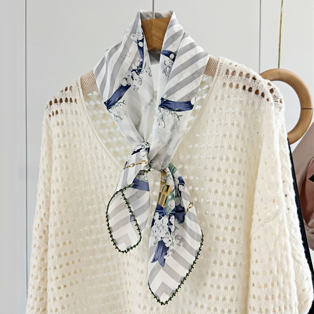 MaraSilk Pure Mulberry Silk Scarf - Square Double Crepe MS255