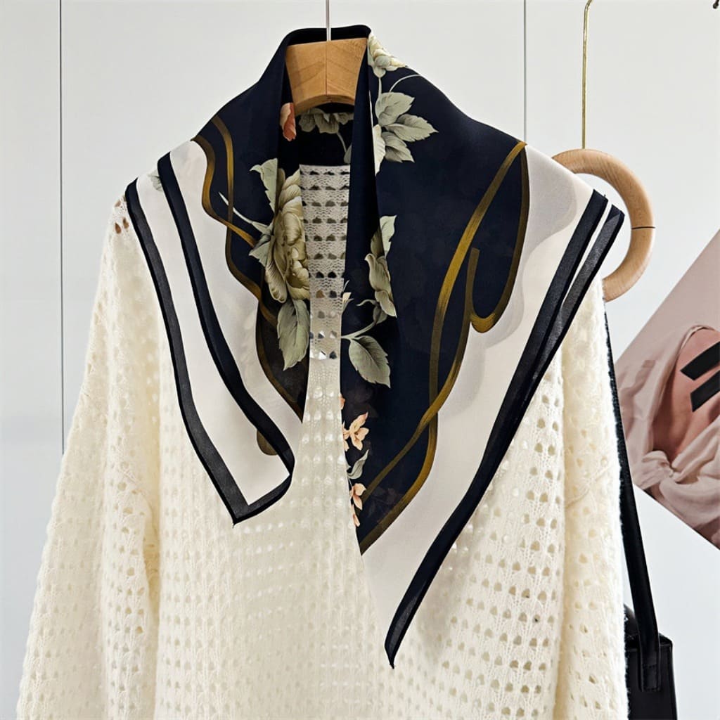 MaraSilk Pure Mulberry Silk Scarf - Square Double Crepe MS256