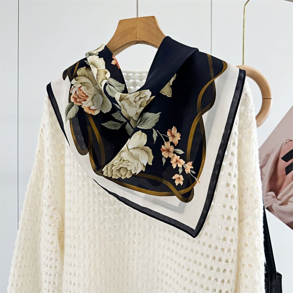 MaraSilk Pure Mulberry Silk Scarf - Square Double Crepe MS256