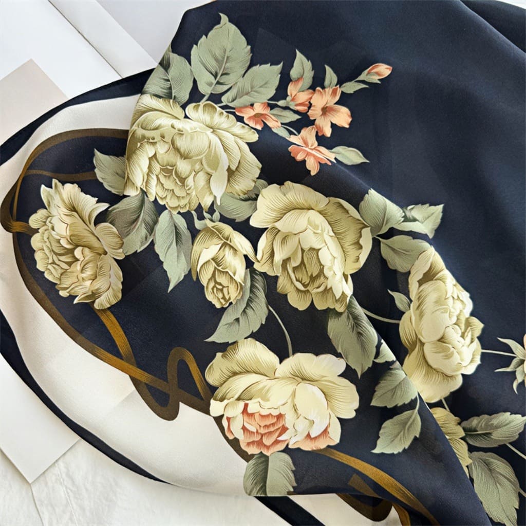 MaraSilk Pure Mulberry Silk Scarf - Square Double Crepe MS256