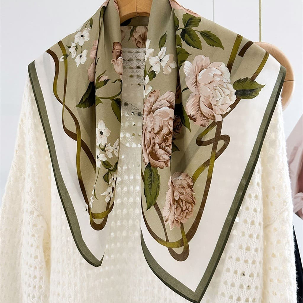 MaraSilk Pure Mulberry Silk Scarf - Square Double Crepe MS256