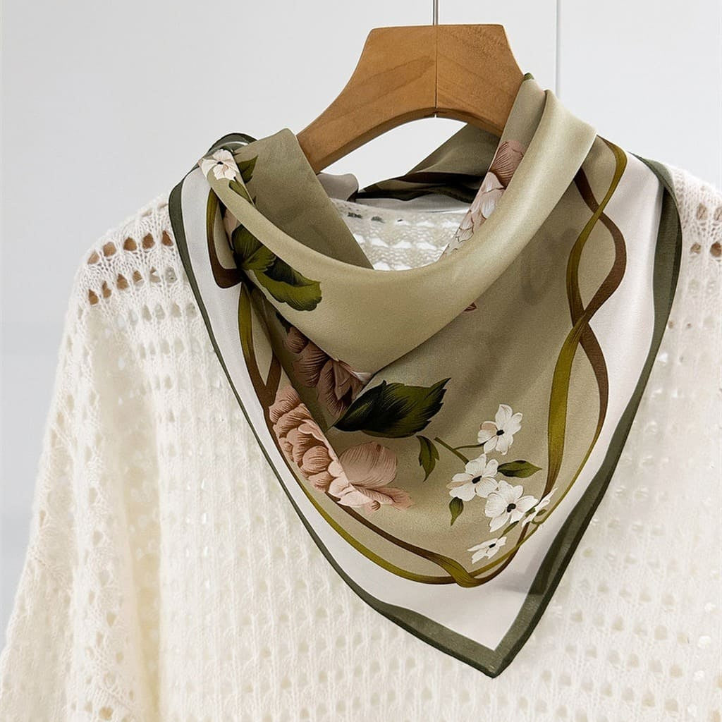 MaraSilk Pure Mulberry Silk Scarf - Square Double Crepe MS256