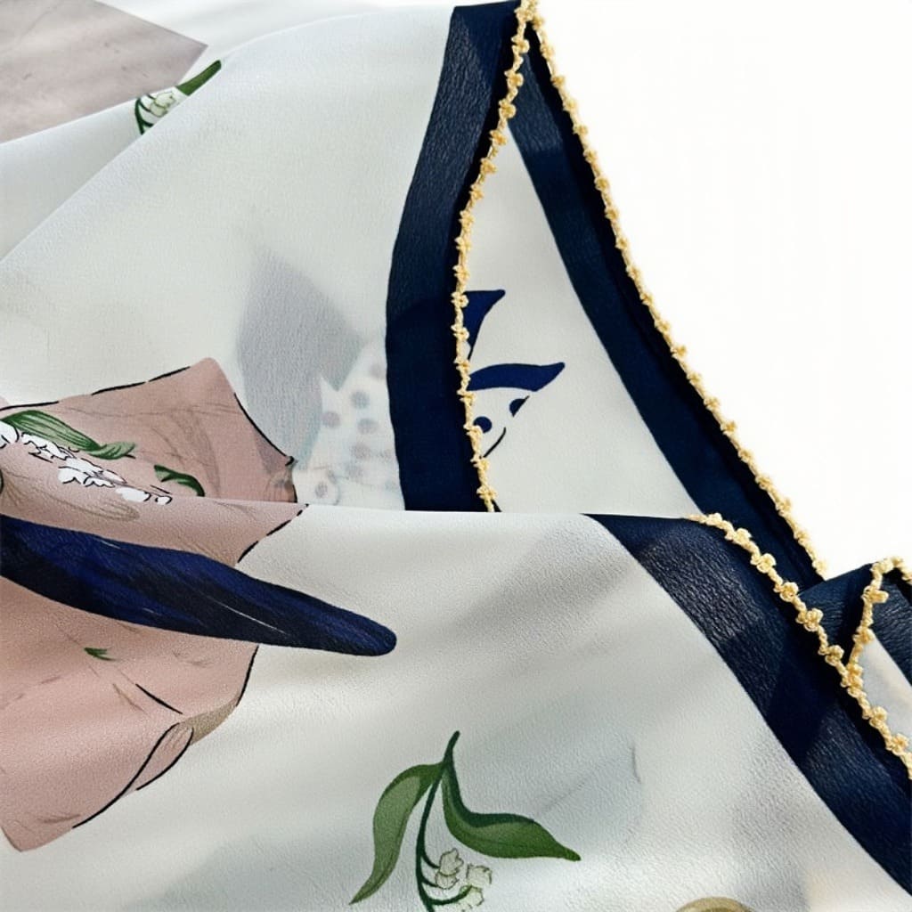 MaraSilk Pure Mulberry Silk Scarf - Square Double Crepe MS258