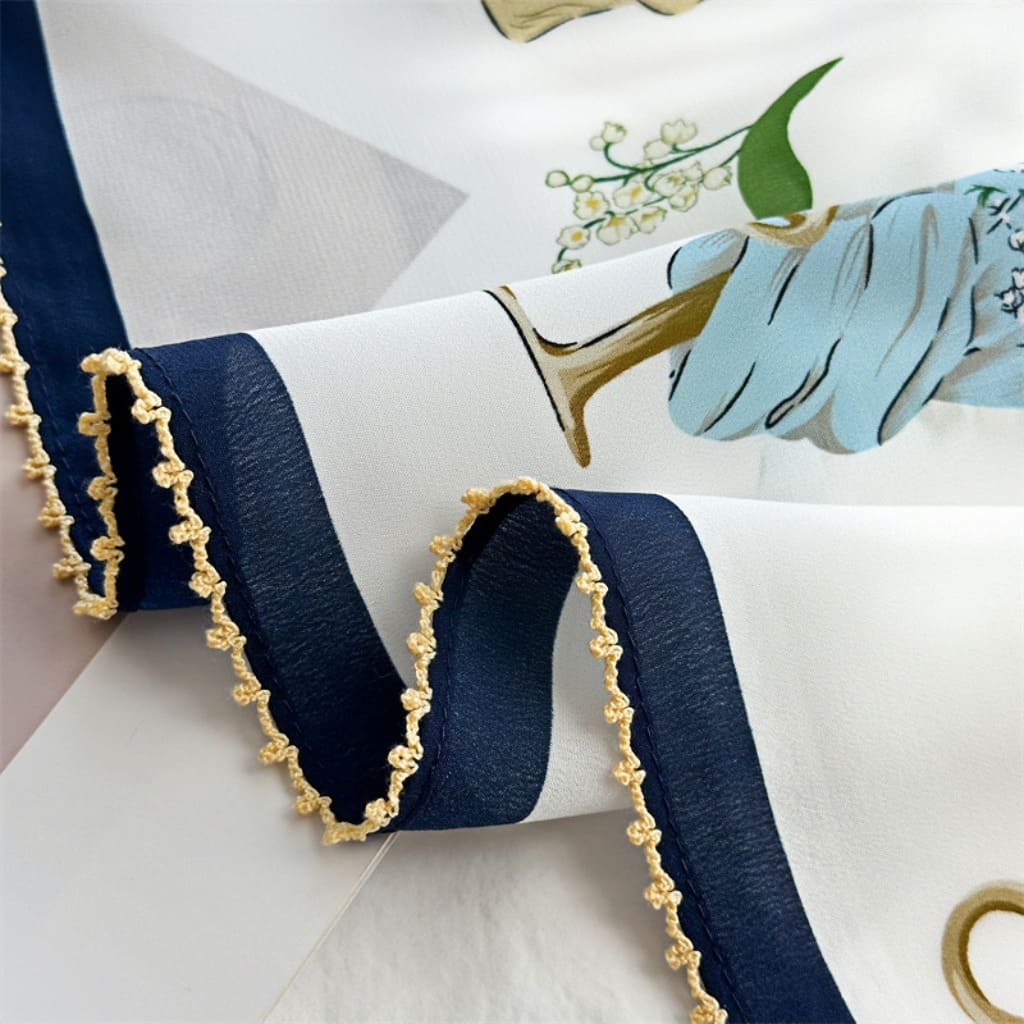 MaraSilk Pure Mulberry Silk Scarf - Square Double Crepe MS258