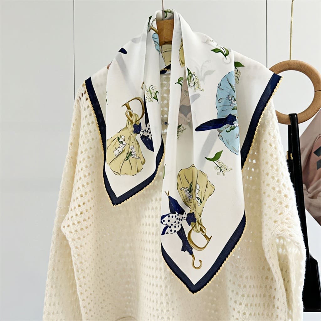 MaraSilk Pure Mulberry Silk Scarf - Square Double Crepe MS258 25" x 25" MS25801