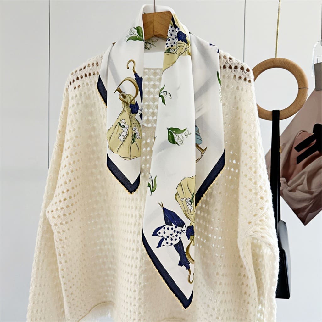 MaraSilk Pure Mulberry Silk Scarf - Square Double Crepe MS258