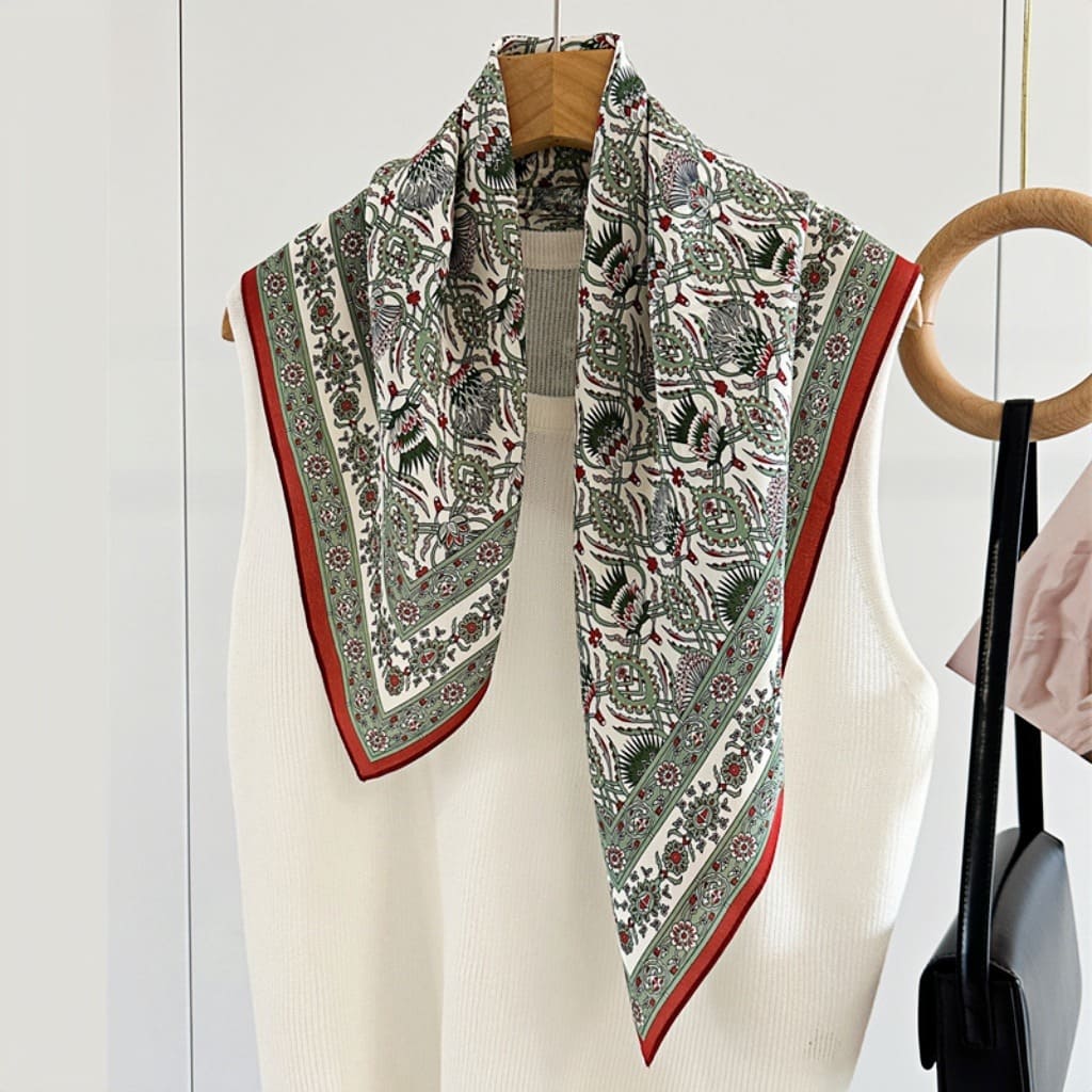 MaraSilk Pure Mulberry Silk Scarf - Square Double Crepe MS259