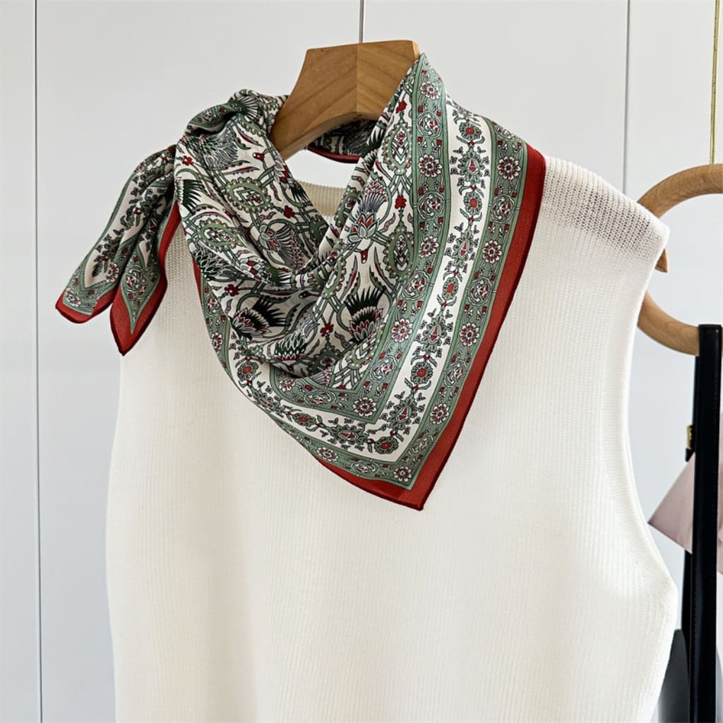 MaraSilk Pure Mulberry Silk Scarf - Square Double Crepe MS259