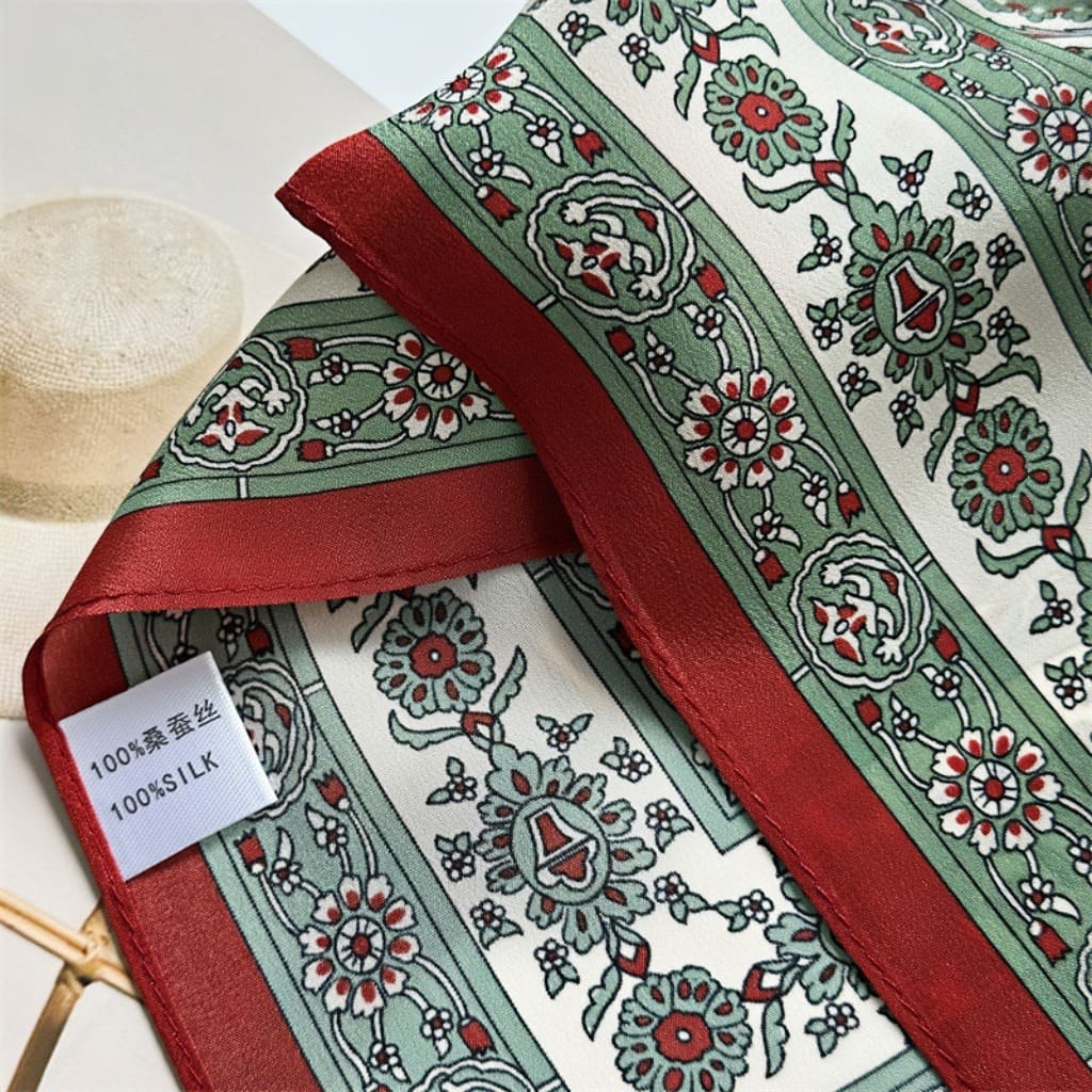 MaraSilk Pure Mulberry Silk Scarf - Square Double Crepe MS259