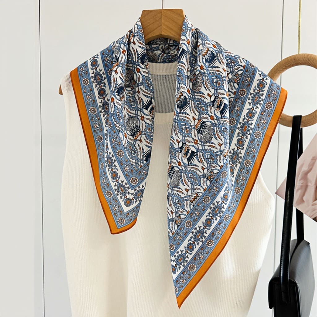 MaraSilk Pure Mulberry Silk Scarf - Square Double Crepe MS259