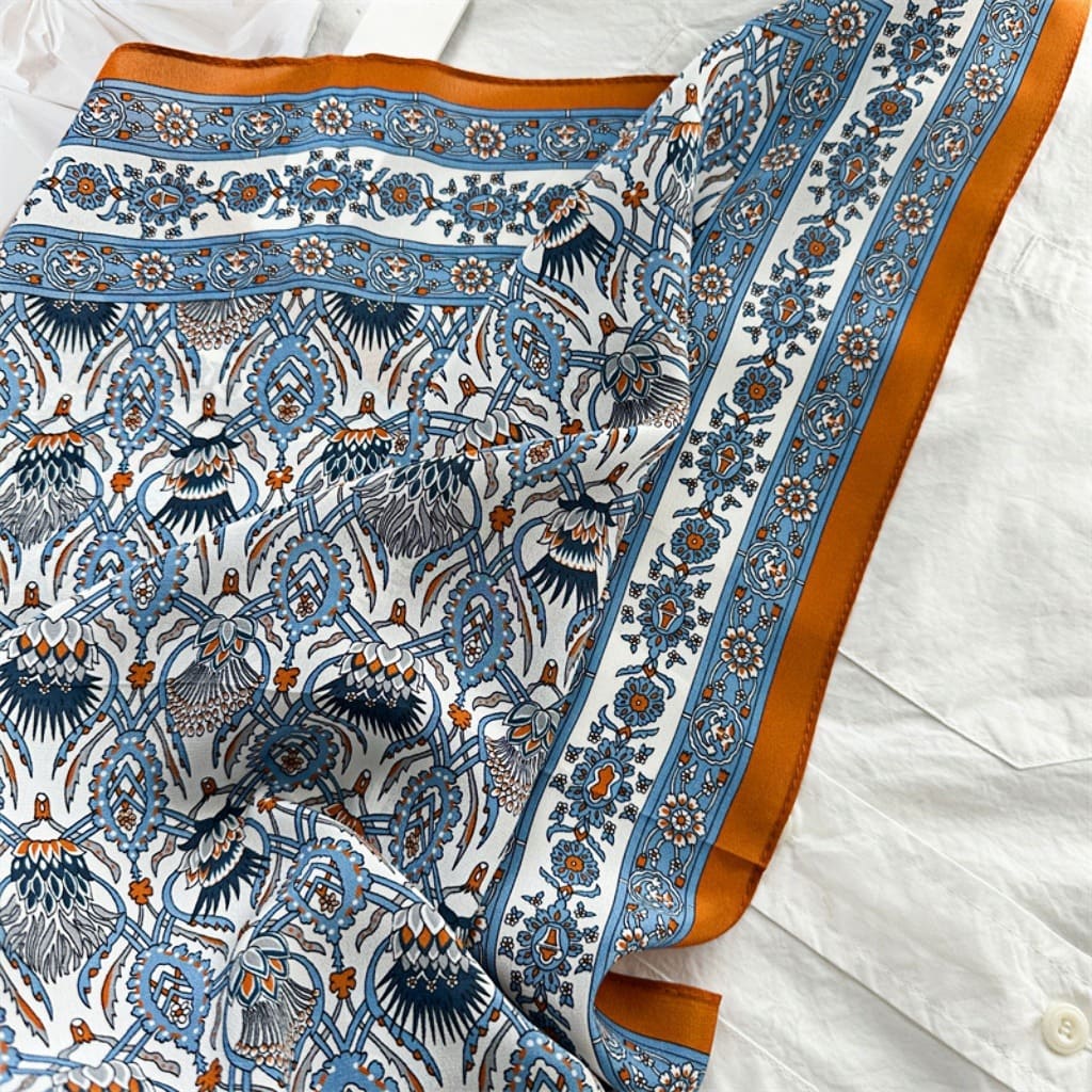 MaraSilk Pure Mulberry Silk Scarf - Square Double Crepe MS259