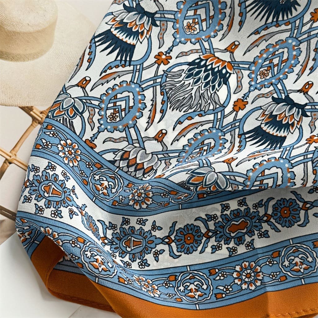 MaraSilk Pure Mulberry Silk Scarf - Square Double Crepe MS259