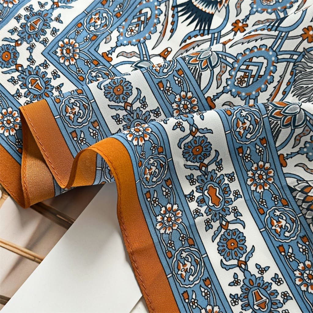 MaraSilk Pure Mulberry Silk Scarf - Square Double Crepe MS259