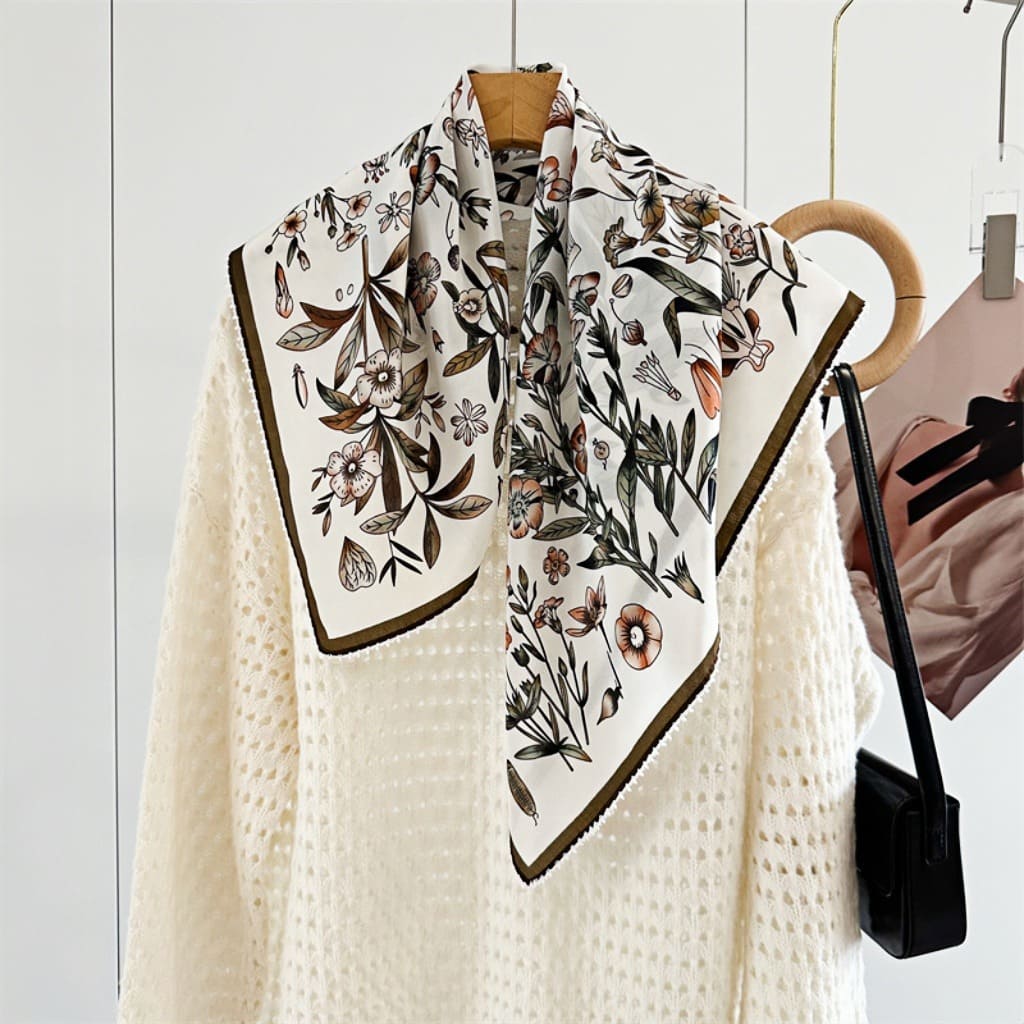 MaraSilk Pure Mulberry Silk Scarf - Square Double Crepe MS260