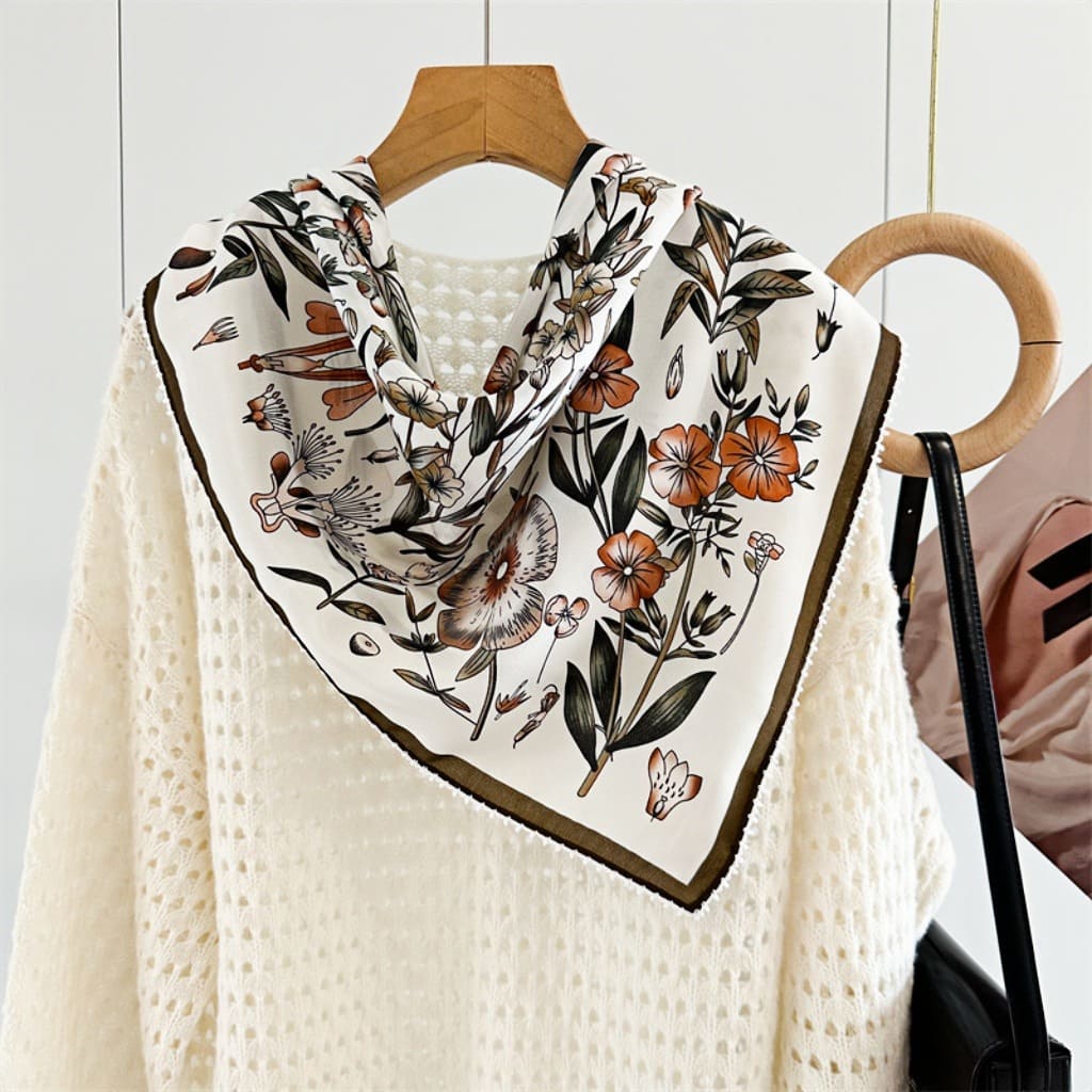 MaraSilk Pure Mulberry Silk Scarf - Square Double Crepe MS260