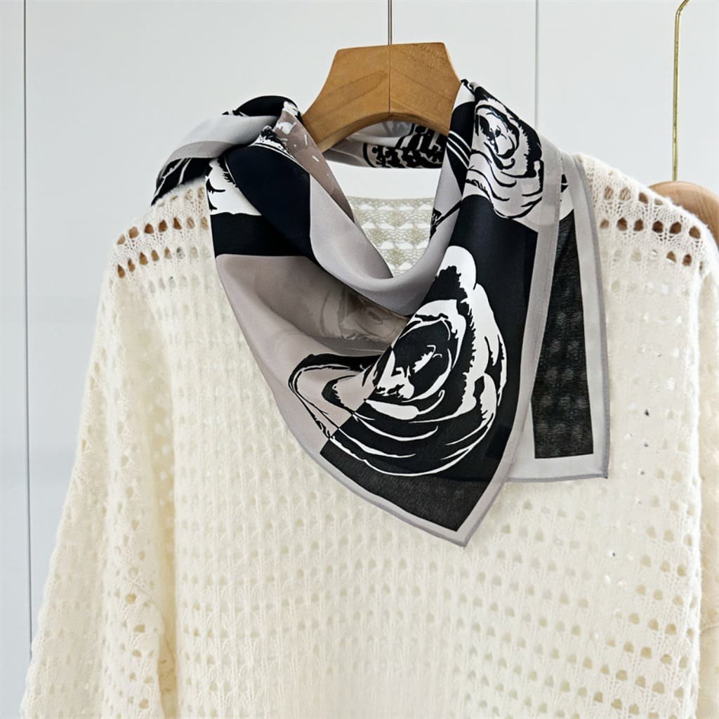 MaraSilk Pure Mulberry Silk Scarf - Square Double Crepe MS261