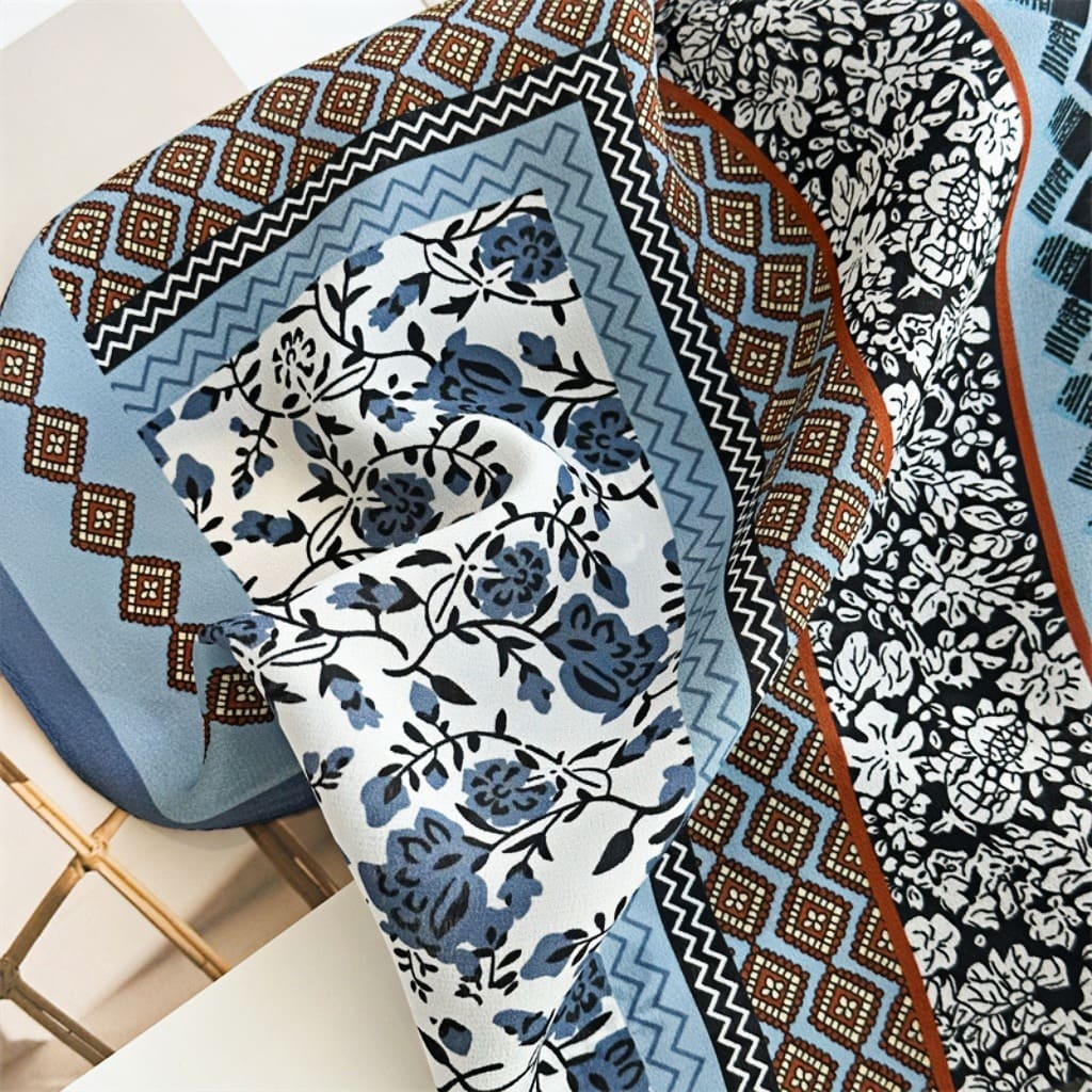 MaraSilk Pure Mulberry Silk Scarf - Square Double Crepe MS262