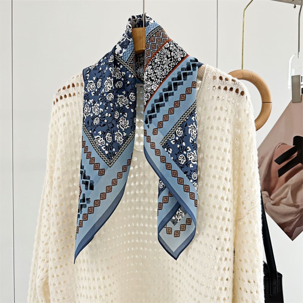 MaraSilk Pure Mulberry Silk Scarf - Square Double Crepe MS262