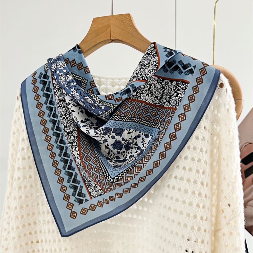 MaraSilk Pure Mulberry Silk Scarf - Square Double Crepe MS262