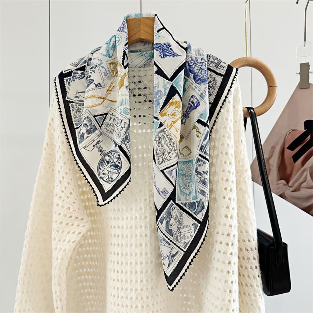 MaraSilk Pure Mulberry Silk Scarf - Square Double Crepe MS263