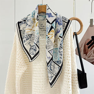 MaraSilk Pure Mulberry Silk Scarf - Square Double Crepe MS263