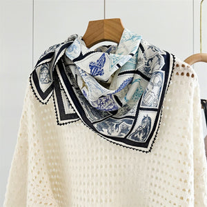 MaraSilk Pure Mulberry Silk Scarf - Square Double Crepe MS263