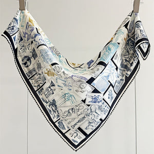 MaraSilk Pure Mulberry Silk Scarf - Square Double Crepe MS263