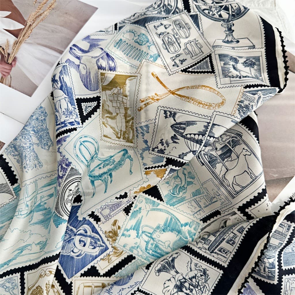 MaraSilk Pure Mulberry Silk Scarf - Square Double Crepe MS263