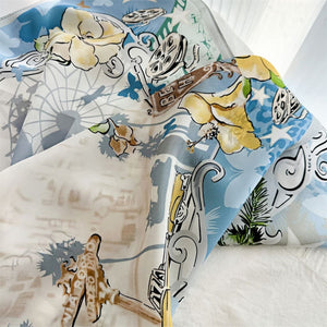 MaraSilk Pure Mulberry Silk Scarf - Square Double Crepe MS264