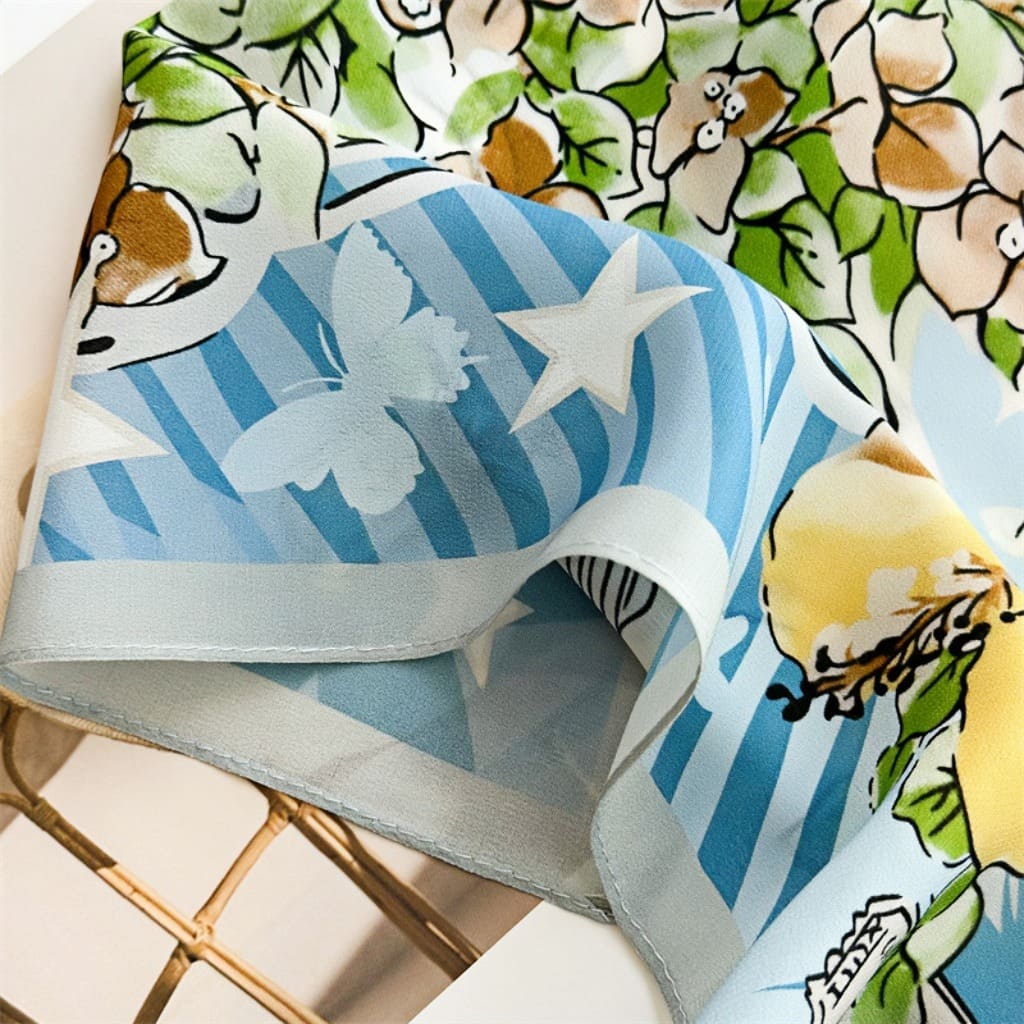 MaraSilk Pure Mulberry Silk Scarf - Square Double Crepe MS264